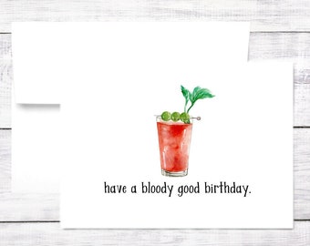 Birthday Card - Bloody Good Birthday - Pun - Happy Birthday - Free Shipping