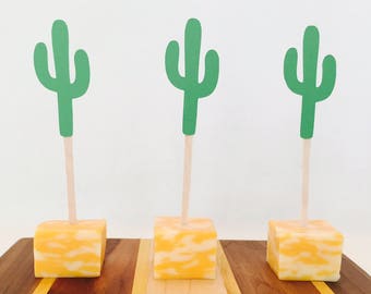 15 Cactus Appetizer Picks - Fiesta - Bridal Shower - Baby Shower - Birthday Party - Bachelorette Party - Food Picks - Taco Bout a Party