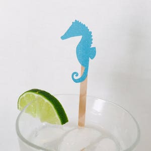 15 Seahorse Swizzle Sticks - Drink Stir Sticks - Under the Sea - Nautical - Beach - Ocean - Birthday Party - Mermaid Party - Baby Shower