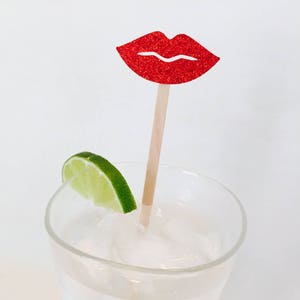 Lips Drink Stirrer,Kisses,Valentines Day,Besou,Bachelorette Party