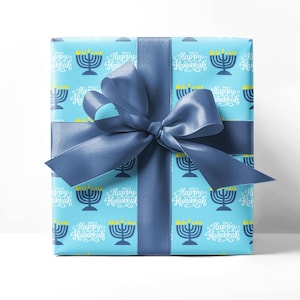 Carta da regalo per Hanukkah, carta da regalo per Menorah, blu bianco giallo, carta da regalo per Chanukkah, carta da regalo per le feste, carta da regalo per adolescenti, carta da regalo per hostess