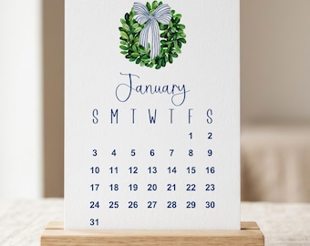 2027 Chinoiserie Desk Calendar | Grandmillennial Monthly Cards (5x7)
