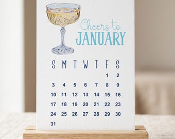 2027 Cocktail Calendar | Monthly Happy Hour Gift (5x7 Cards)
