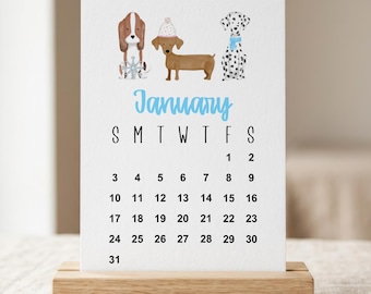 2027 Dressed-Up Dog Desk Calendar | Monthly 5x7 Cards (Set of 12)