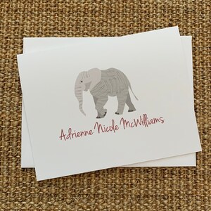 10 tarjetas de notas personalizadas - Elefante - Plegado - Regalo de anfitriona - Notas de agradecimiento - Recalentamiento de la casa - Regalo de Navidad - Medias Stuffer