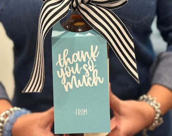 Thank You Wine Tag – Hostess Gift, Cheers Tag