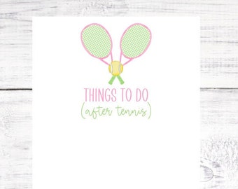 Tennis Notepad - Sports Notes - Tennis Player - Birthday - Hostess - Coach - Team - Desk - Sports Fan - 3.67x8.5 - 5.5x5.5 - 5.5x8.5