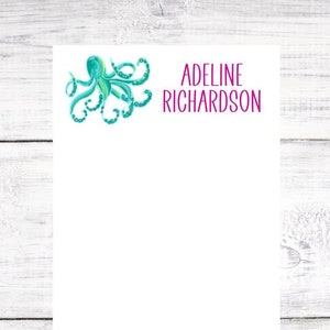Personalized Notepad - Octopus - Under the Sea - Mother&#39;s Day - Birthday - Party Favor - Christmas - Gift - Beach - Free Shipping