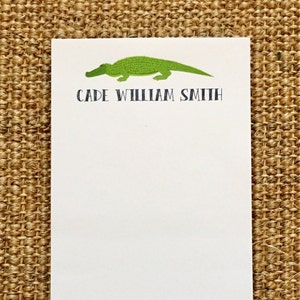 Alligator Notepad - Desk - Personalized - Gators - Kids Birthday Gift - Party Favor - Teacher Gift - Florida - 3.67x8.5 - 5.5x5.5 - 5.5x8.5