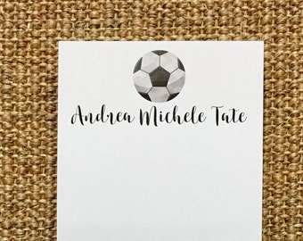 Soccer Notepad - Sports Notes - Personalized - Custom - Desk - Office - Sports Fan - Team Colors - 3.67x8.5 - 5.5x5.5 - 5.5x8.5