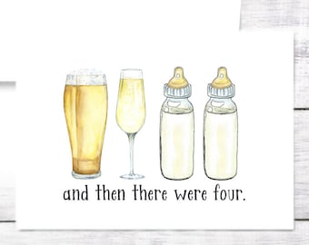 Nouvelle carte de bébé - Jumeaux - Bouteille - Bière - Champagne - Garçon - Fille - Baby Shower - Nouveaux Parents - Maman - Papa - Baby Shower - Drôle -Livraison gratuite