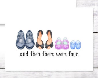 New Baby Card - Shoes - Mom - Dad - Boy - Big Sister - Baby Shower - New Mom - New Parents - Dad - Baby Shower - Funny - Free Shipping