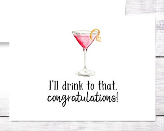 Drink To That Congratulations Card: New Job, Promotion