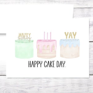 Carte d’anniversaire - Gâteau - Drôle - Les calories ne comptent pas - Personnalisé - Envoie gratuit