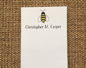 Personalized Bee Notepad: Custom Stationery Gift