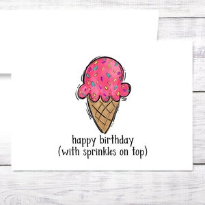 Ice Cream Birthday Card: Sprinkles Pun - Girl
