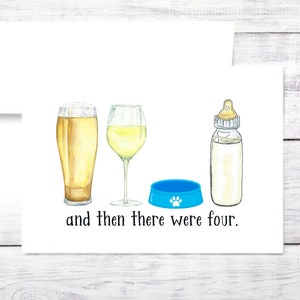 Nouvelle carte bébé - Bouteille - Bière - Vin blanc - Chien - Garçon - Fille - Baby Shower - Nouveaux parents - Maman - Papa - Baby Shower - Drôle - Livraison gratuite