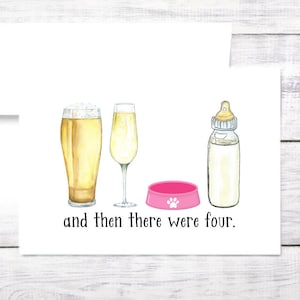 Neue Babykarte - Flasche - Bier - Champagner - Hund - Junge - Mädchen - Babyparty - Neue Eltern - Mama - Papa - BabyParty - Witzig - Versandkostenfrei