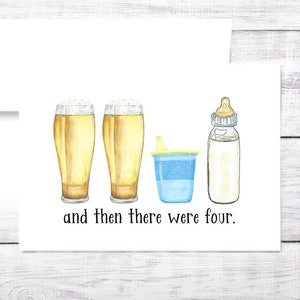 Neue Babykarte - Zweites Kind - Flasche - Bier - Junge - Mädchen - Babyparty - Sippy Tasse - Witzig - Versandkostenfrei