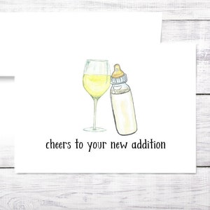 Neue Baby Karte - Flasche - Junge - Mädchen - Babyparty - Wein - Neue Mutter - neue Eltern - Papa - Lustig - Babyparty - kostenloser Versand