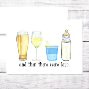 Neue Babykarte - Zweites Kind - Flasche - Bier - Wein - Junge - Mädchen - Babyparty - Sippy Tasse - Witzig - Versandkostenfrei