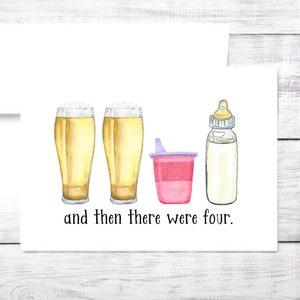 Neue Babykarte - Zweites Kind - Flasche - Bier - Junge - Mädchen - Babyparty - Sippy Tasse - Witzig - Versandkostenfrei
