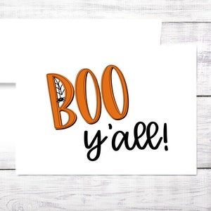 Happy Halloween Card - Boo Y&#39;all - Southern - Funny - Free Shipping