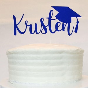 Graduation Cake Topper Personalized Name High School College Kindergarten Class of 2022 Grad Graduation Party image 1