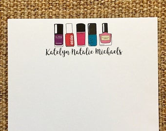 Nail Polish Notepad - Personalized - Gift for Her - Hostess Gift - Party Favor - Easter Basket - Birthday - 3.67x8.5 - 5.5x5.5 - 5.5x8.5