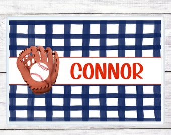 Personalized Placemat - Baseball - Sports - Kid Gift - Easter Gift - Birthday Gift - Boy - Girl - Custom Placemat - Christmas Gift