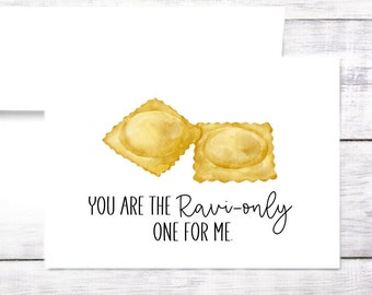 Anniversary Card - Valentine's Day - Pasta - Pun - Funny - Red and Pink - Husband - Wife - Girlfriend - Boyfriend - Free Shipping
