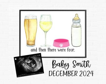 Digital Pregnancy Announcement - Social Media - Dog - Funny - Facebook - Instagram - With Sonogram - Funny - New Baby
