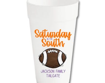 Personalized Foam Cups | College Football Game Day Tailgate Party Decorations