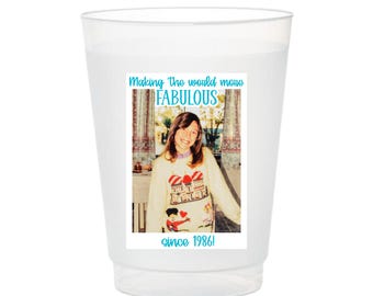 Personalized Photo Birthday Cups | Custom Milestone Party Drinkware