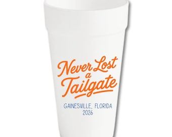 Personalized Foam Tailgate Cups | College Football Game Day Party Drinkware