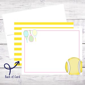 Tennis Notecards, Thank You Notes, Sports Gift, Tennis Coach Gift, Notes, Gift for Her, Stationary, Flat Notecard Set, Birthday, Christmas