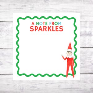Bloc de notas de elfo, personalizado, nombre de elfo, notas de tu elfo, regalo de Navidad, actividad para niños, niño, niña, papelería de elfo, membrete de elfo