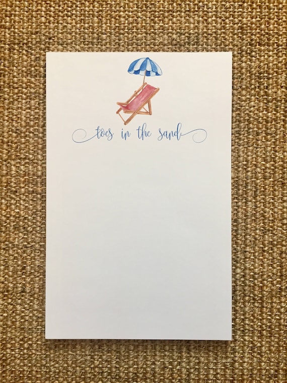 Sea You At The Beach Notepad Personalized Beach House Flip Flops Green and Blue Birthday Summer Hostess Gift