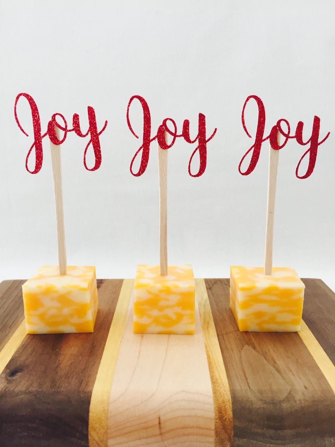 15 Christmas Appetizer Picks Joy Food Picks Red Green Etsy