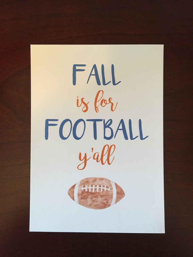 Fall is for Football Y'all Art Print College Pro | Etsy