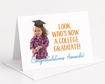Personalized Graduation Card: Class of 2026, School Colors, Custom Photo
