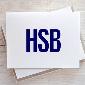 10 Monogrammed Note Cards - Folded - Hostess Gift - Thank You Notes - Housewarming - Christmas Gift - Stocking Stuffer