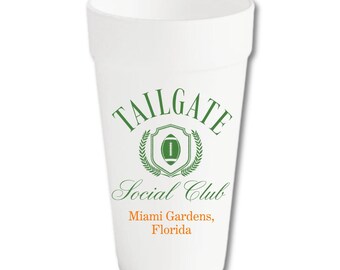 Personalized Foam Tailgate Cups | Football Party Game Day Drinkware