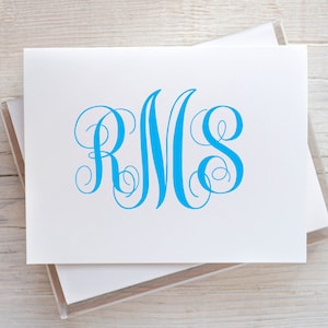 10 tarjetas de notas monogramas - Doblado - Regalo de anfitriona - Notas de agradecimiento - Recalentamiento de la casa - Regalo de Navidad - Medias Stuffer