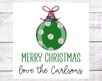 Personalized Christmas Gift Stickers, Ornament Labels (Set of 24)
