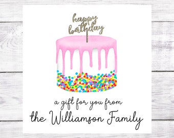 Birthday Gift Stickers - Personalized - Family Stickers - Personalized - Matte or Glossy - Present - Free Shipping
