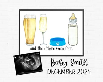 Digital Pregnancy Announcement - Social Media - Dog - Funny - Facebook - Instagram - With Sonogram - Funny - New Baby