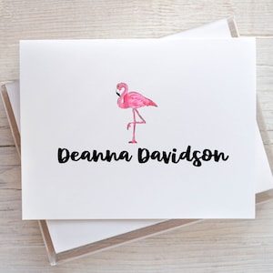 10 Personalized Note Cards - Flamingo - Tropical - Thank You Note - Housewarming - Christmas Gift - Stocking Stuffer - Birthday