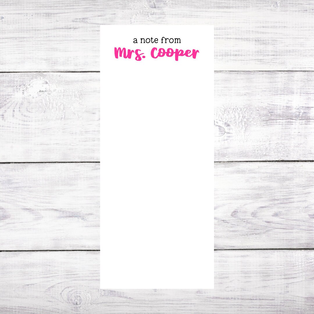 Teacher Notepad Personalized End of Year School Year Gift Teacher ...