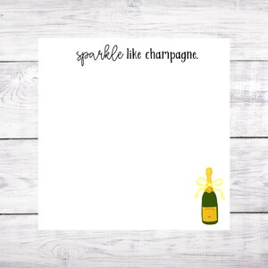 Champagne Notepad - Sparkle - Drinks - Cheers - Hostess Gift - Christmas - Secret Santa - Birthday - Gift - Party Favor - Free Shipping